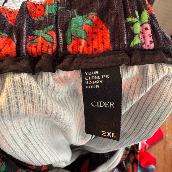 Cider Black and Red Strawberry Print One Piece - Picture 3 of 3